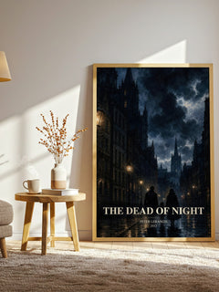 The Dead of Night watercolour print in frame leaning in hallway – dystopian wall art