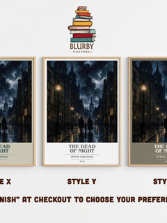 The Dead of Night book cover print in frame leaning in hallway – dystopian wall art