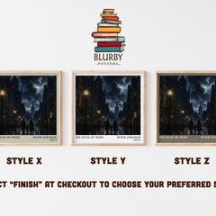 The Dead of Night literary print in frame leaning in hallway – dystopian wall art