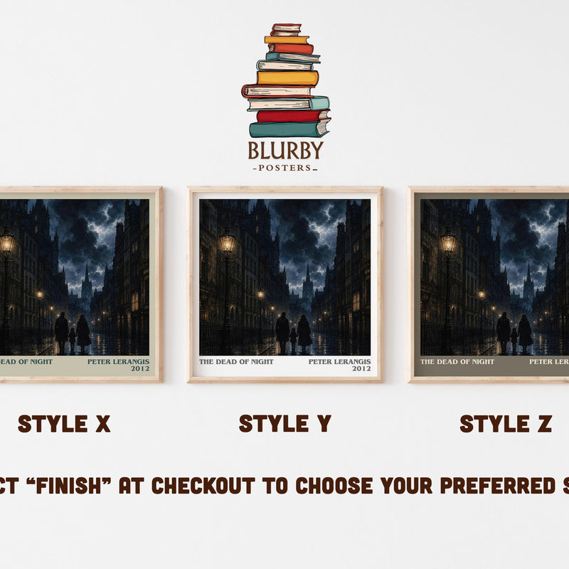 The Dead of Night literary print in frame leaning in hallway – dystopian wall art