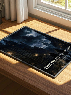 The Dead of Night watercolour book poster framed on wall – dystopian wall art