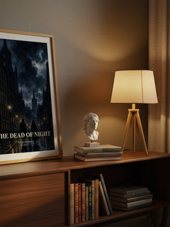 The Dead of Night watercolour print on bookshelf – Peter Lerangis fan gift