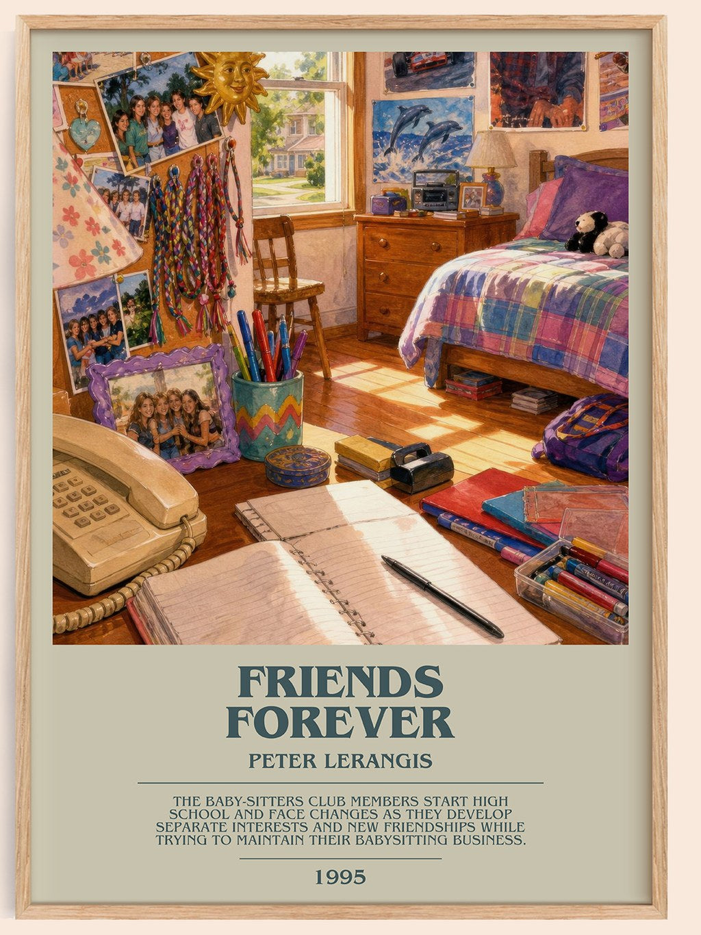 Friends Forever bookish book poster by Peter Lerangis – framed literary art print