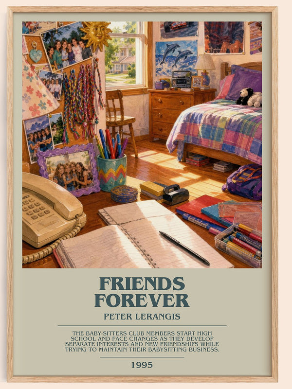 Friends Forever bookish book poster by Peter Lerangis – framed literary art print