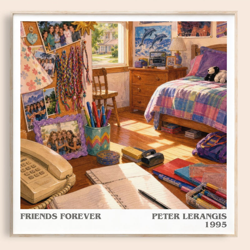 Friends Forever literary book poster by Peter Lerangis – framed literary art print