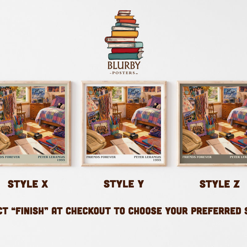 Friends Forever literary print in frame leaning in hallway – young adult wall art