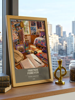 Friends Forever book cover print framed by window – literary home decor
