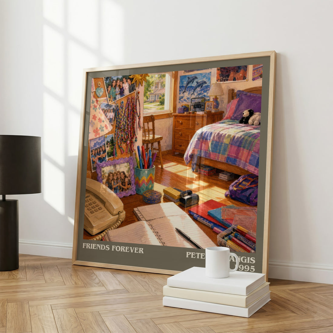 Friends Forever literary print framed by window – literary home decor