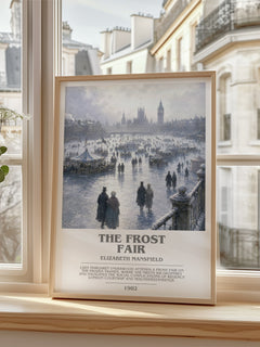 The Frost Fair bookish poster colour and style options – Elizabeth Mansfield book art