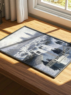 The Frost Fair watercolour book poster framed on wall – romance wall art