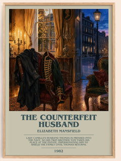 The Counterfeit Husband bookish book poster by Elizabeth Mansfield – framed literary art print