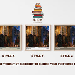 The Counterfeit Husband literary print in frame leaning in hallway – romance wall art