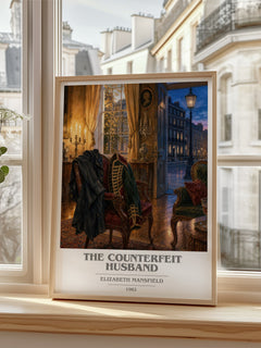The Counterfeit Husband book cover poster colour and style options – Elizabeth Mansfield book art