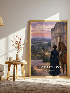 Love Lessons watercolour print in frame leaning in hallway – romance wall art