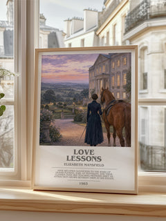 Love Lessons bookish poster colour and style options – Elizabeth Mansfield book art