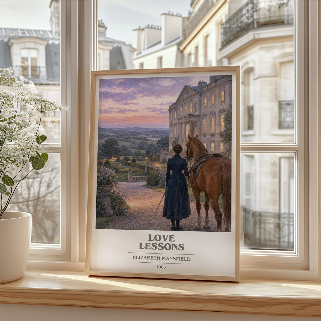 Love Lessons book cover poster colour and style options – Elizabeth Mansfield book art