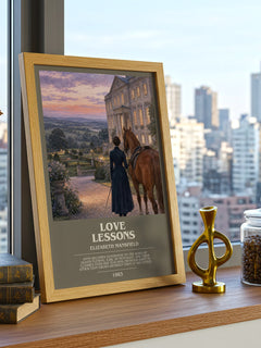 Love Lessons bookish print framed by window – literary home decor