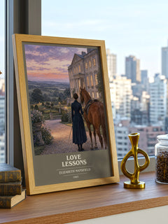 Love Lessons book cover print framed by window – literary home decor