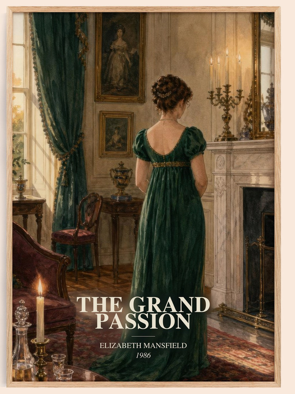 The Grand Passion watercolour book poster by Elizabeth Mansfield – framed literary art print