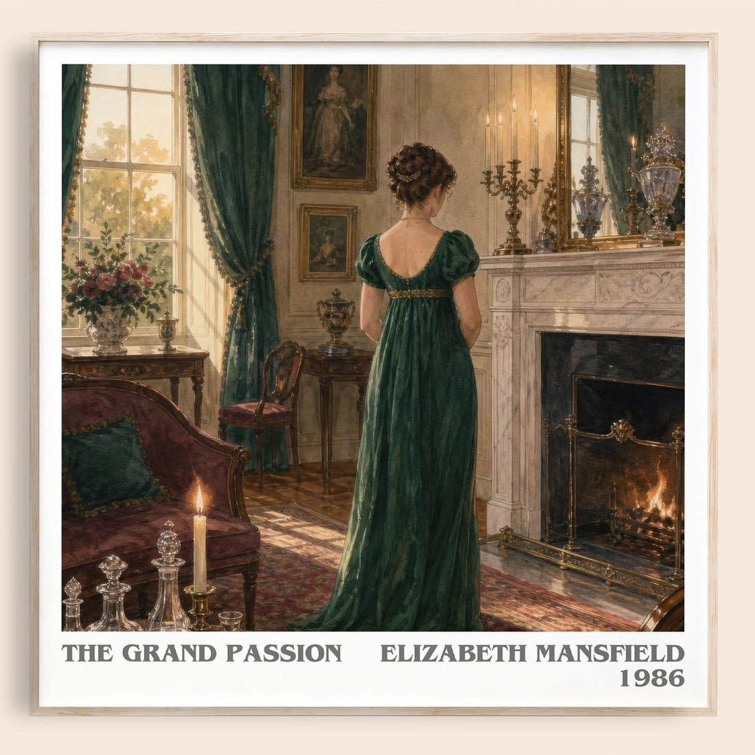 The Grand Passion literary book poster by Elizabeth Mansfield – framed literary art print