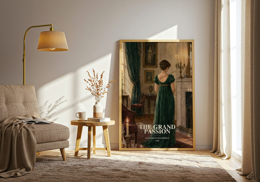 The Grand Passion watercolour print in frame leaning in hallway – romance wall art