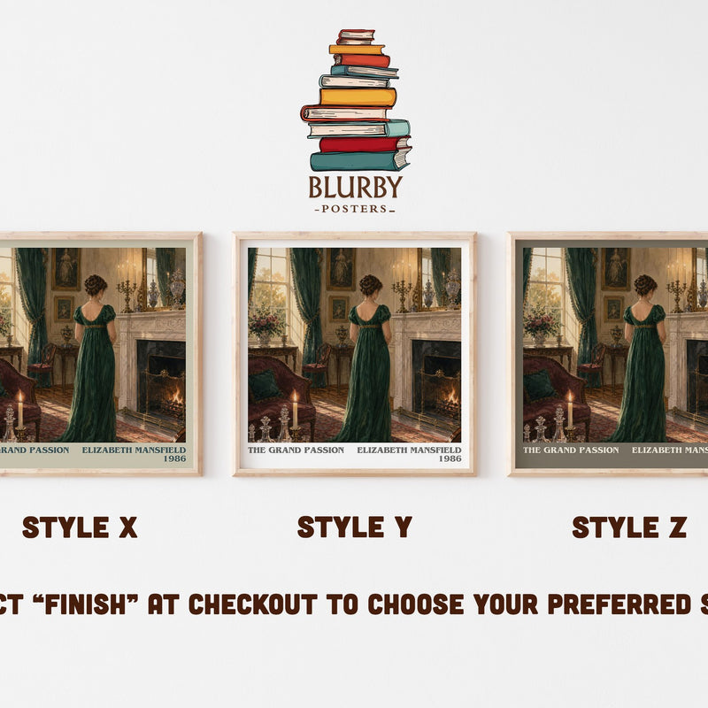 The Grand Passion literary print in frame leaning in hallway – romance wall art