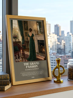 The Grand Passion bookish print framed by window – literary home decor