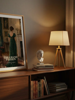 The Grand Passion watercolour print on bookshelf – Elizabeth Mansfield fan gift
