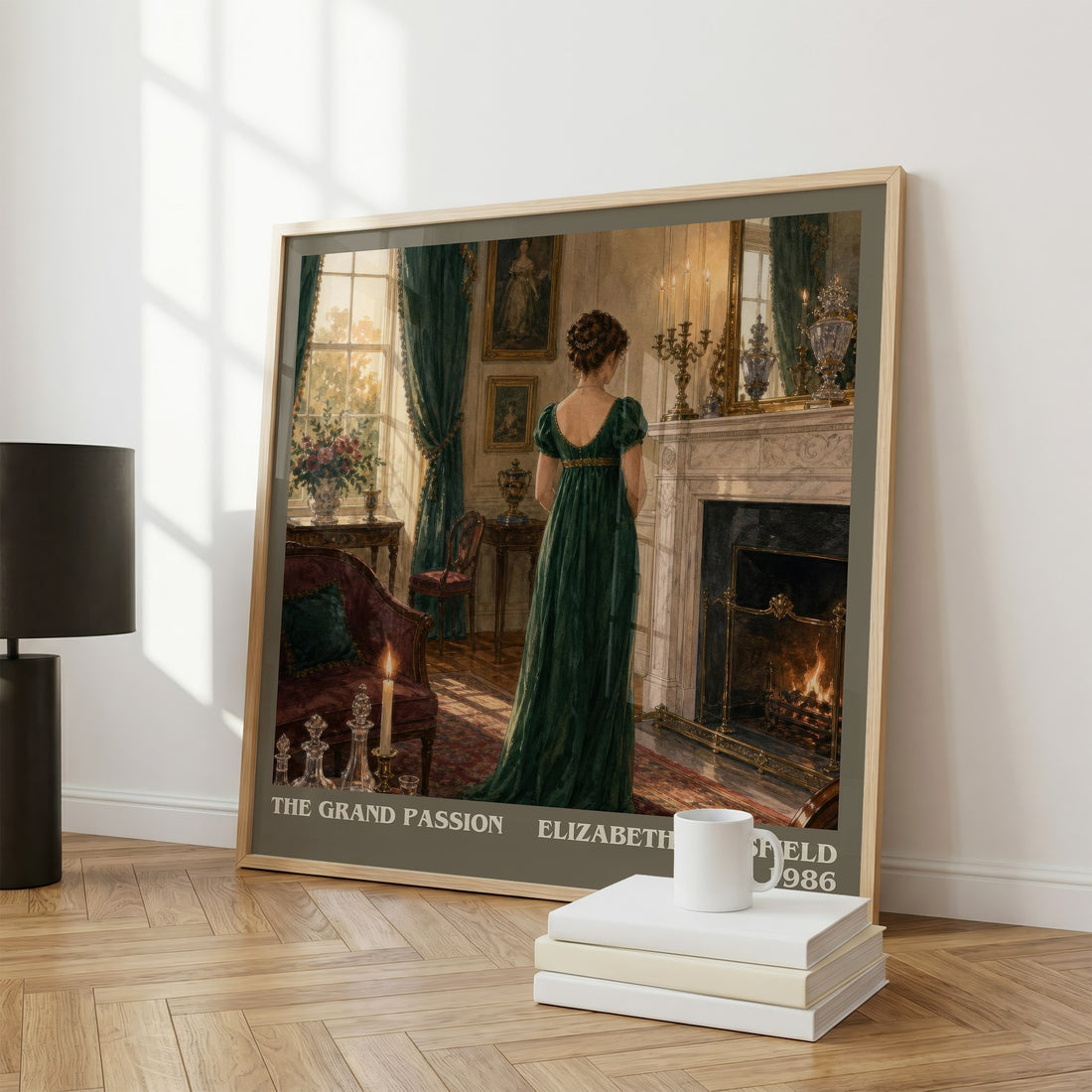 The Grand Passion literary print framed by window – literary home decor