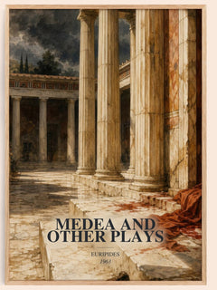 Medea and other plays watercolour book poster by Euripides – framed literary art print