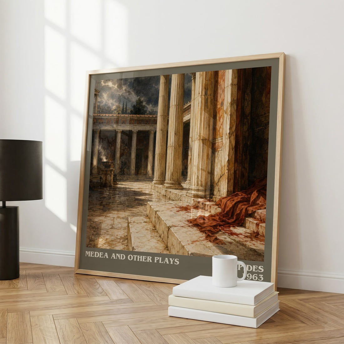 Medea and other plays literary print framed by window – literary home decor