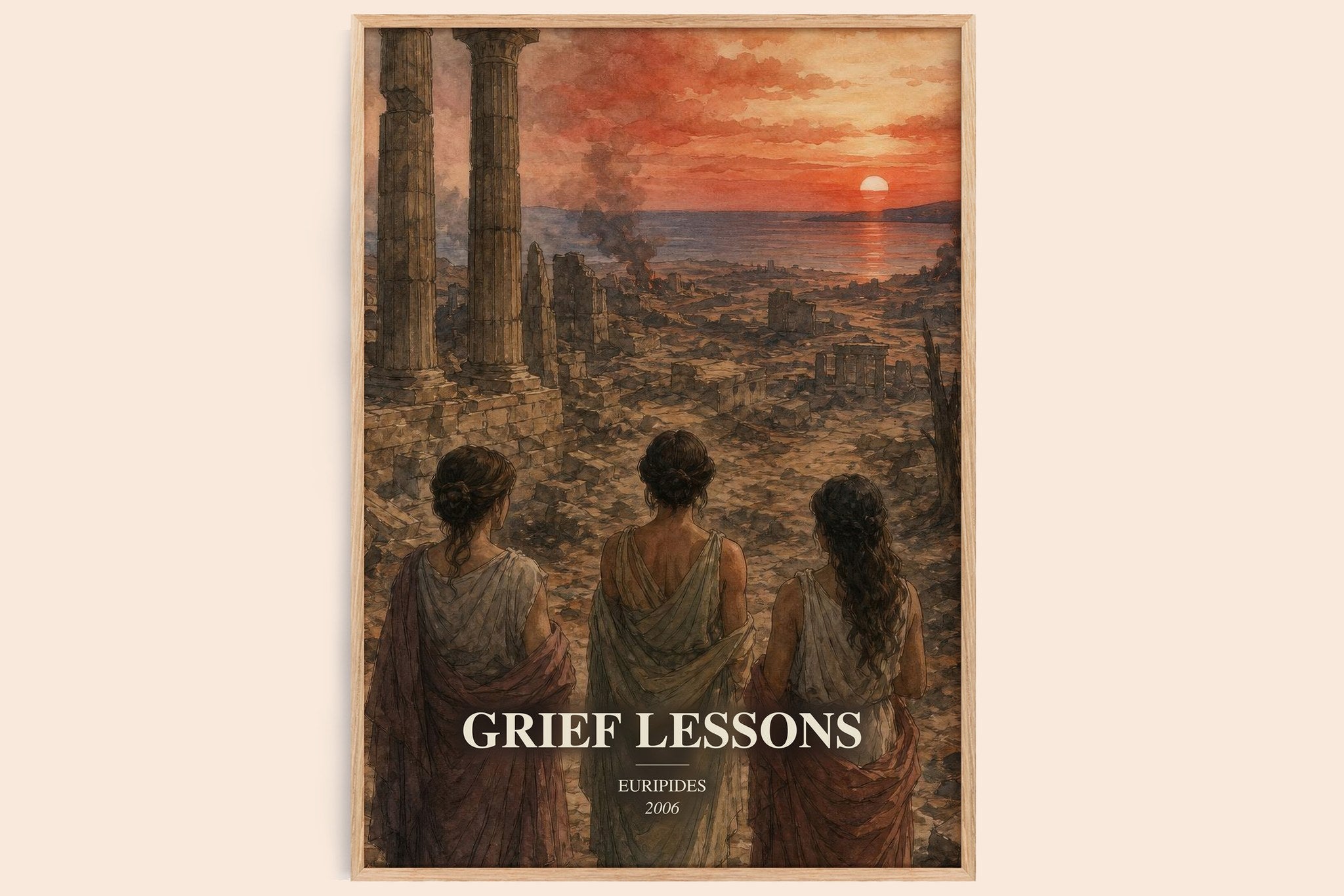 Grief Lessons Book Watercolour Illustration by Euripides