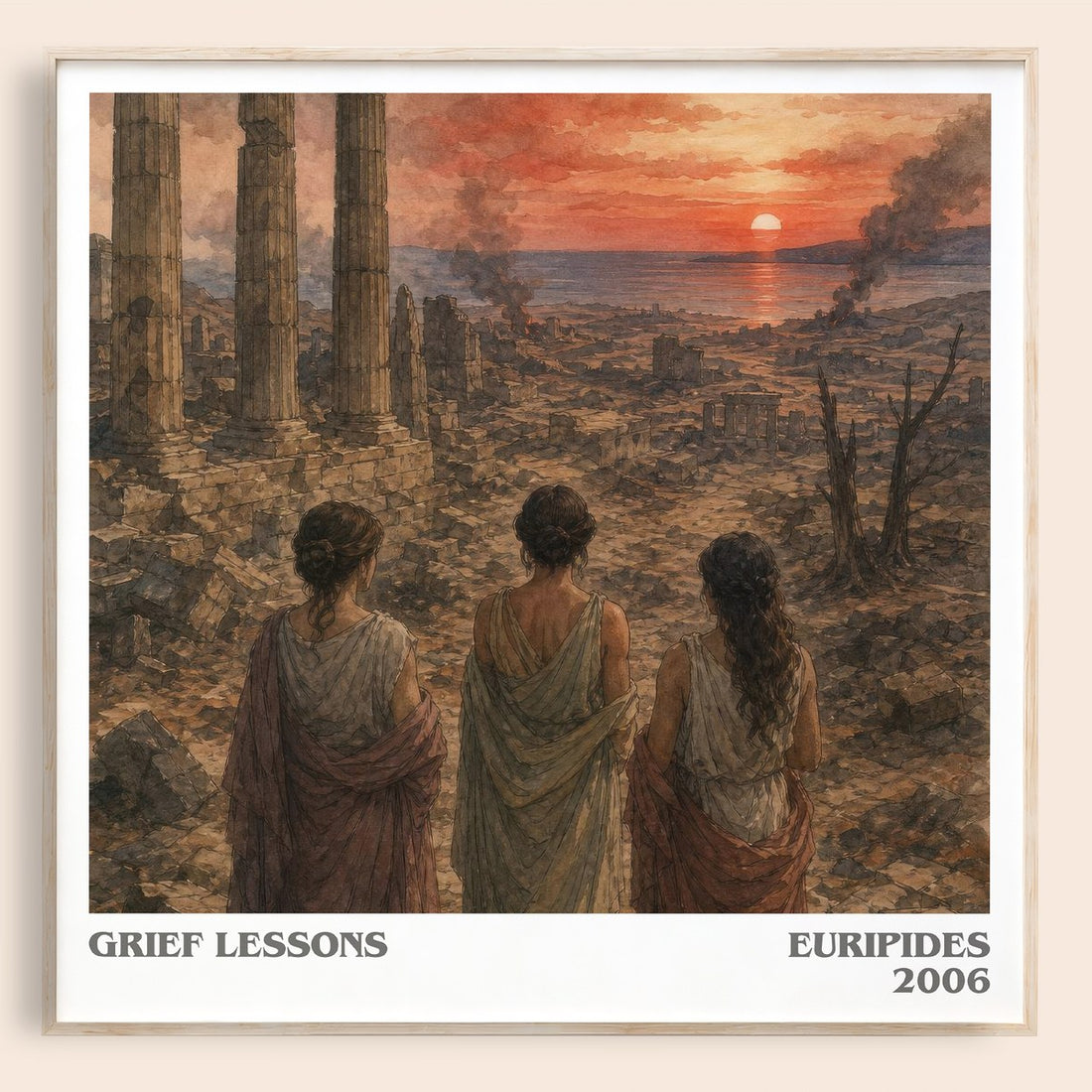 Grief Lessons literary book poster by Euripides – framed literary art print