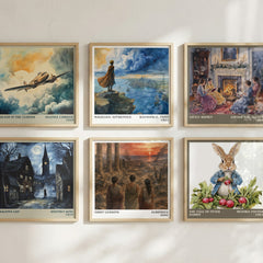 Grief Lessons Literary Art Print by Euripides – square print in a six-frame gallery wall