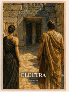 Electra watercolour book poster by Euripides – framed literary art print
