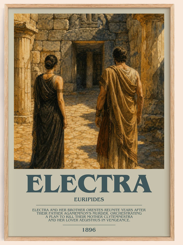 Electra bookish book poster by Euripides – framed literary art print