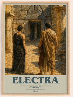 Electra book cover book poster by Euripides – framed literary art print