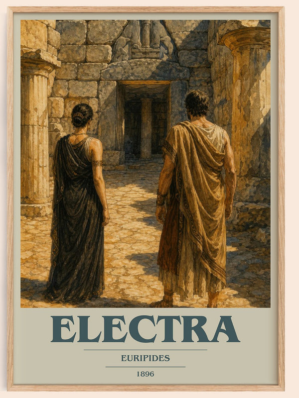 Electra book cover book poster by Euripides – framed literary art print