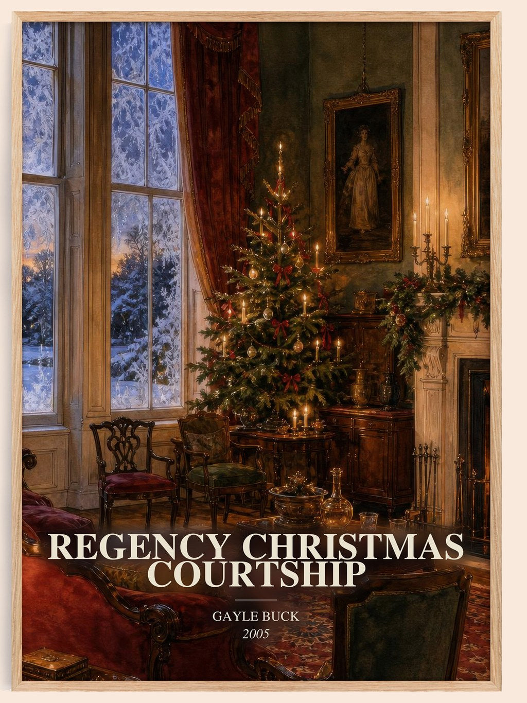 Regency Christmas Courtship watercolour book poster by Gayle Buck – framed literary art print