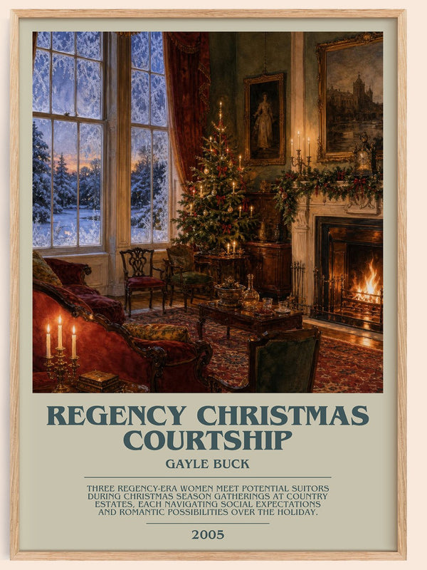 Regency Christmas Courtship bookish book poster by Gayle Buck – framed literary art print