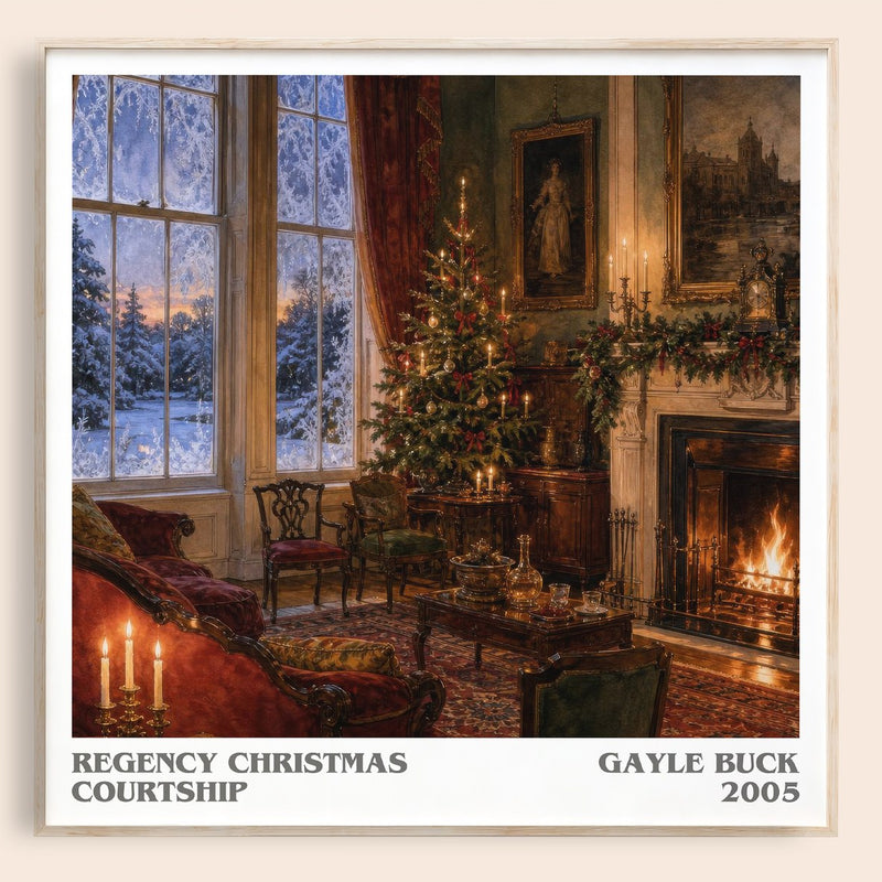 Regency Christmas Courtship literary book poster by Gayle Buck – framed literary art print
