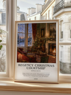 Regency Christmas Courtship bookish poster colour and style options – Gayle Buck book art