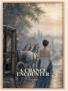 A Chance Encounter watercolour book poster by Gayle Buck – framed literary art print