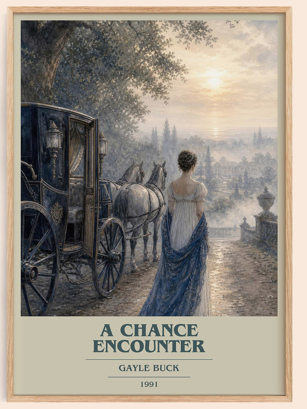 A Chance Encounter book cover book poster by Gayle Buck – framed literary art print