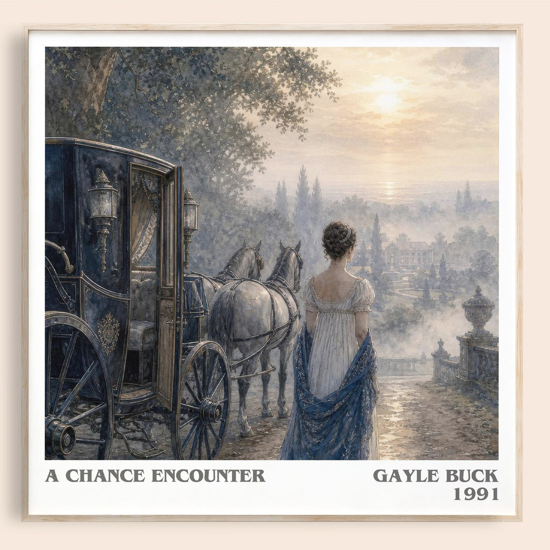 A Chance Encounter literary book poster by Gayle Buck – framed literary art print