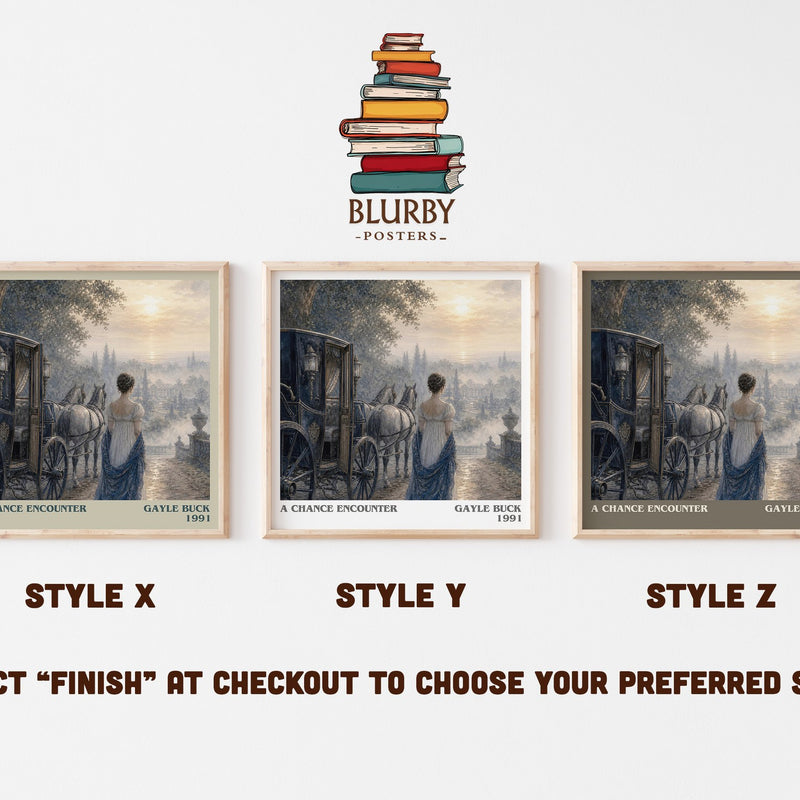 A Chance Encounter literary print in frame leaning in hallway – romance wall art