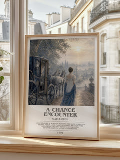 A Chance Encounter bookish poster colour and style options – Gayle Buck book art