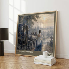 A Chance Encounter literary print framed by window – literary home decor