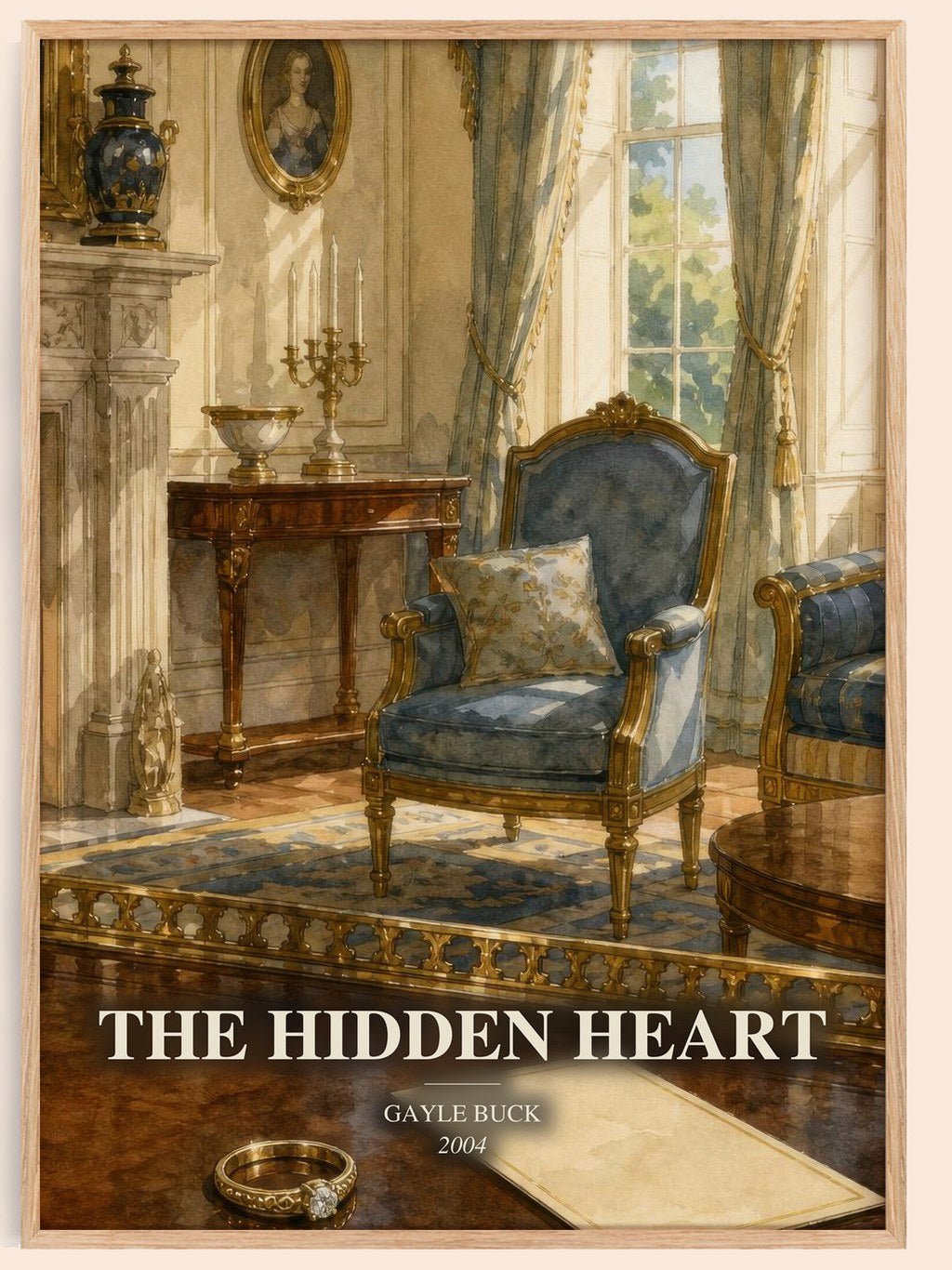 The Hidden Heart watercolour book poster by Gayle Buck – framed literary art print