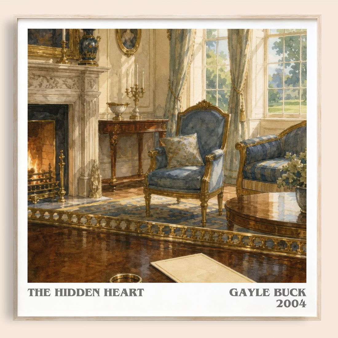 The Hidden Heart literary book poster by Gayle Buck – framed literary art print